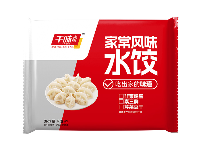 千味500g家常风味芹菜豆干水饺